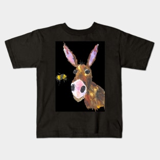 Silly Donkey and a bee Kids T-Shirt